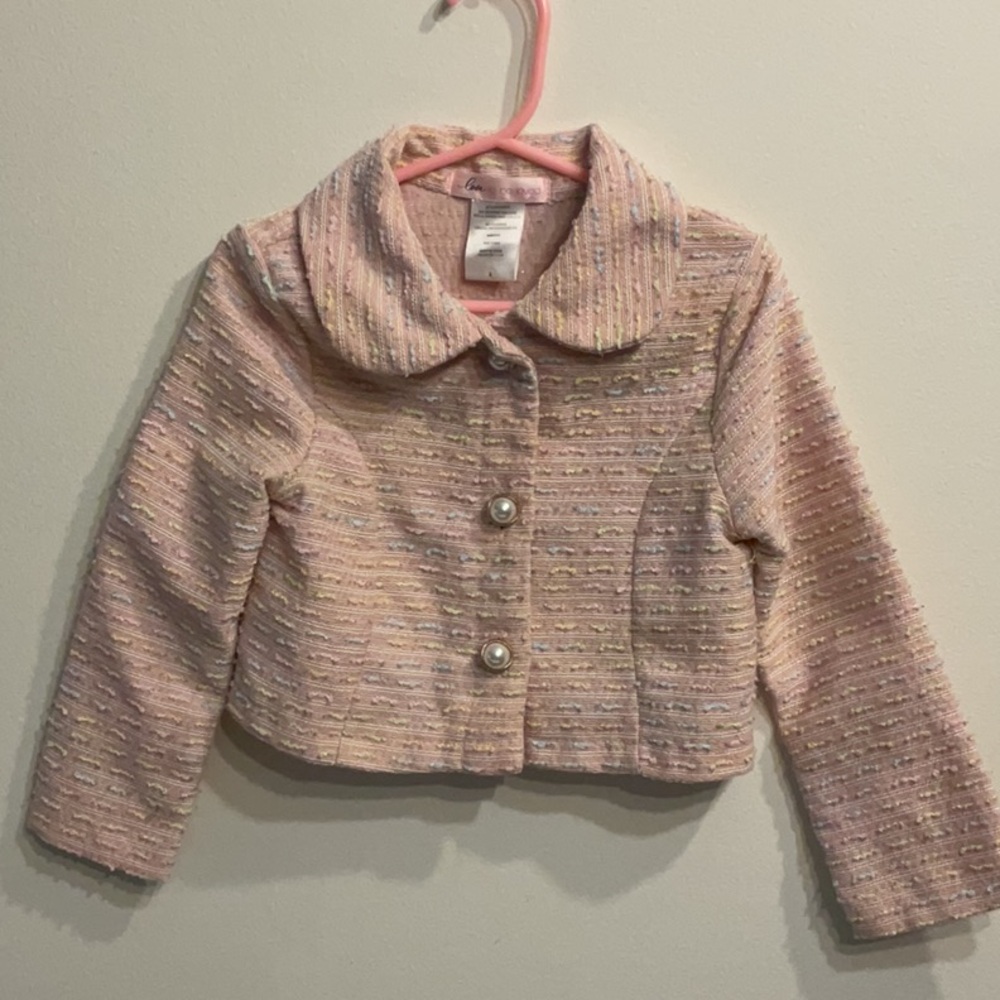 Kids Pink Tweed Jacket